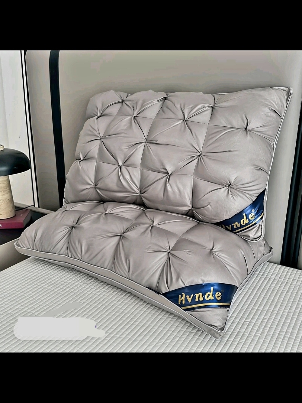 Luxury Hotel Gray Tufted Plush Pillow - Pack of 2